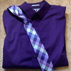 Express Fitted Dress Shirt and Tie